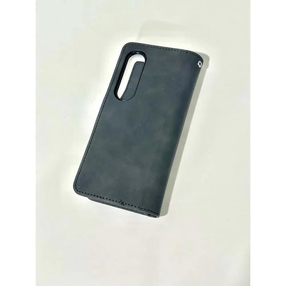 New Samsung Galaxy Z Fold 4 Case Black Leather Phone Accessory Card Wallet Case